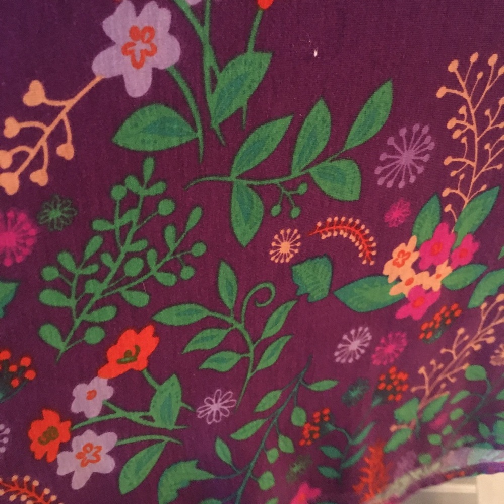 Purple floral print LuLaRoe maxi skirt